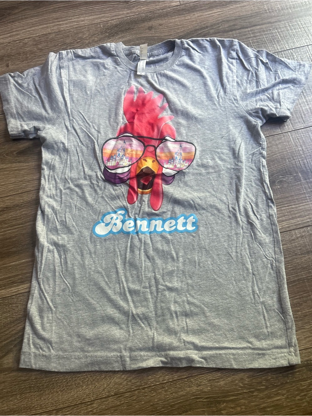 Men's Gray Short-Sleeve Graphic Tee with HeiHei from Moana w/Bennett